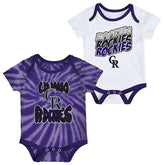 MLB Size 3-6M 2-Pack Colorado Rockies Monterey Short Sleeve Bodysuits in Black